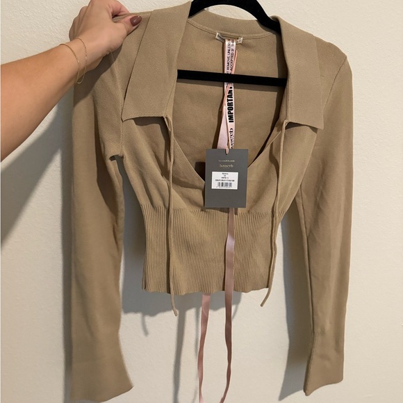 House of CB Tops - House of CB tan long sleeve shirt